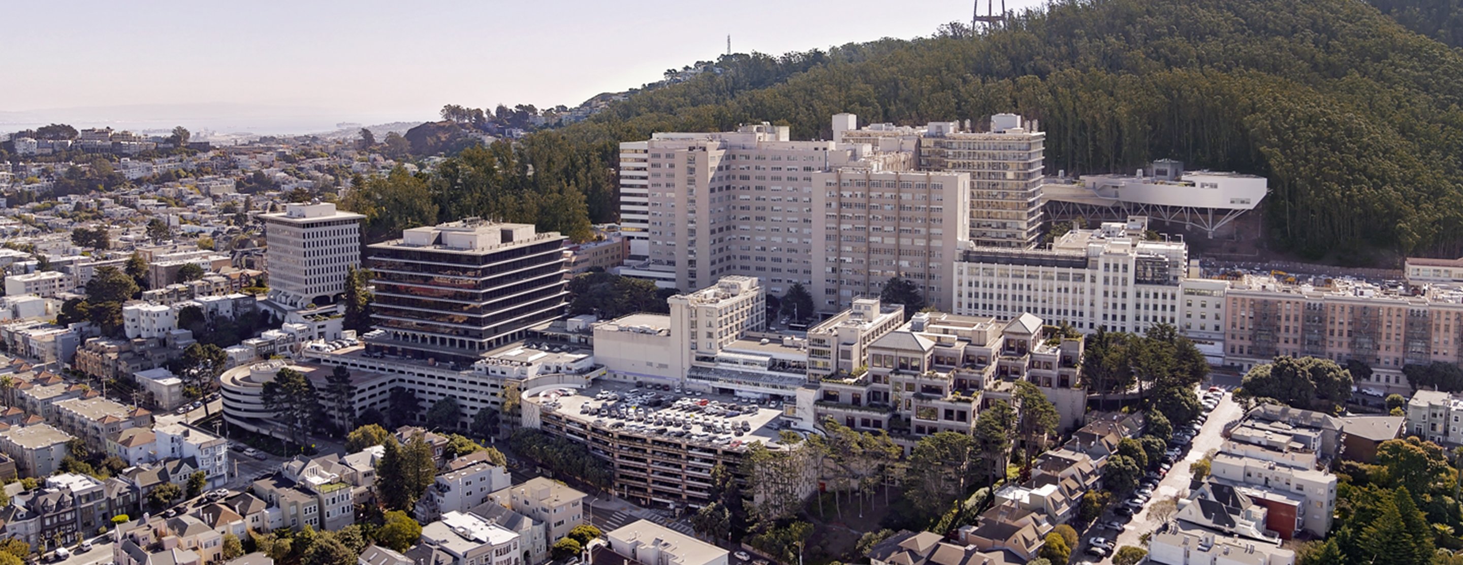 Arial view of Parnassus campus