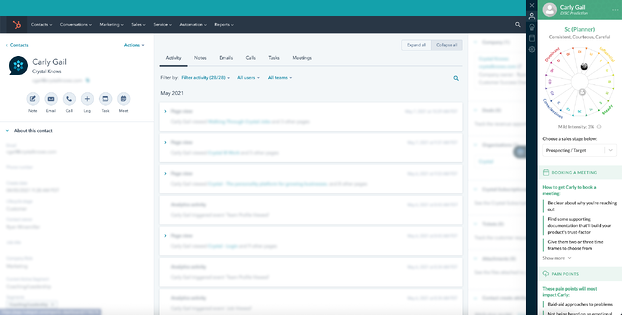 Crystal Hubspot integration