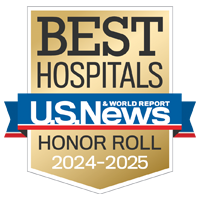 U S  News and World Report badge recognizing UCSF as part of its 2024-2025 Honor Roll